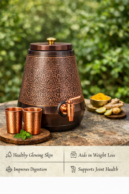 ZENTROX COPPPERWARE Pure Copper Water Dispenser 5 litres