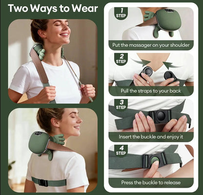 Wireless Portable Shiatsu Neck and Back Massager