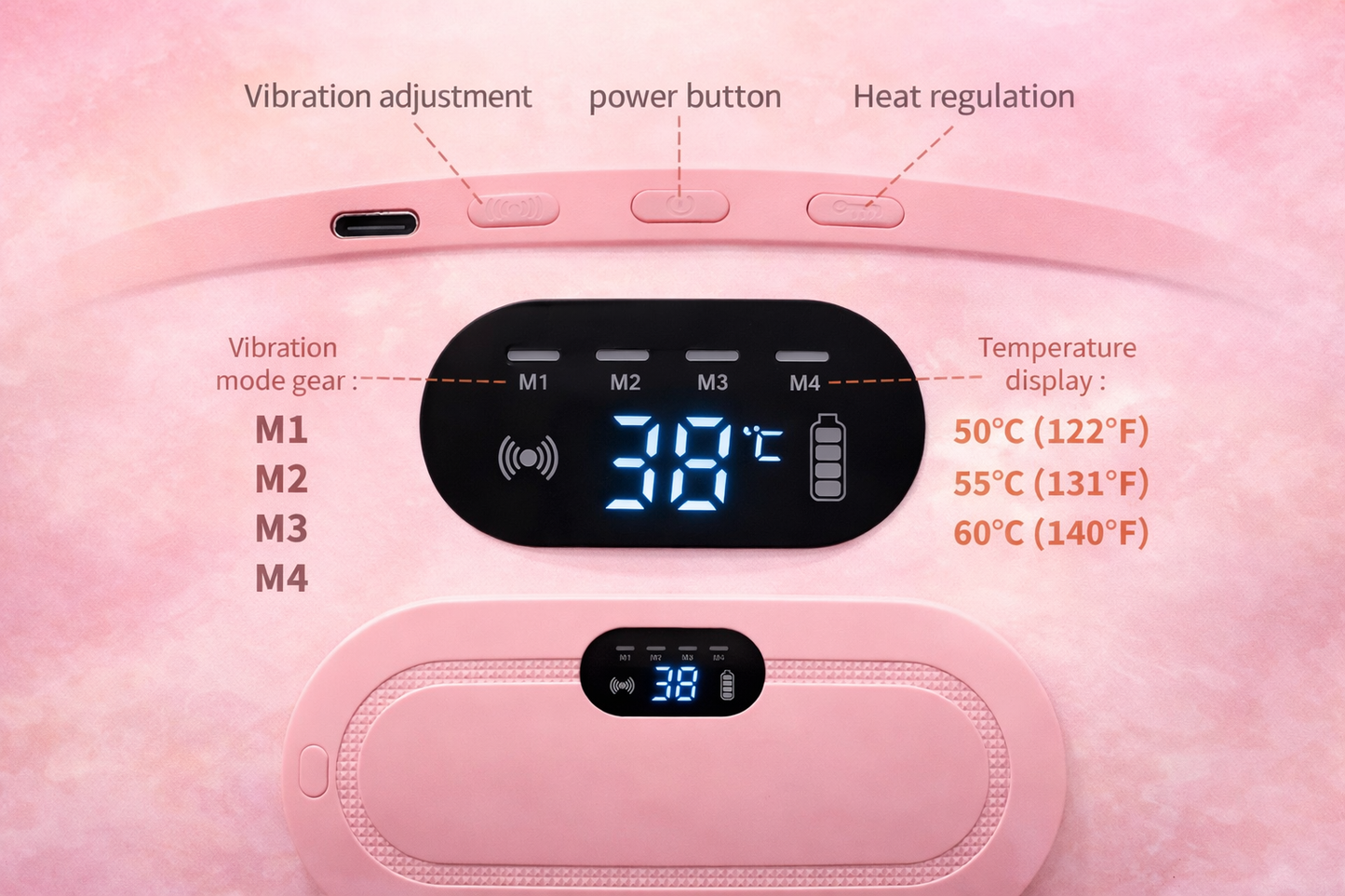 Portable Cordless Heating Pad for Menstrual Cramps Relief, for Stomach